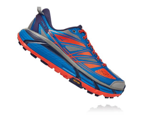 Hoka One One MAFATE SPEED 2 Mens UK - Royal / Red Trail Running Shoes - KQDHW7534